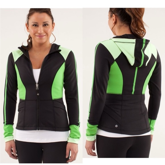 Lululemon Athletica Black and Green Ski Jacket with Color Blocking - Picture 1 of 8